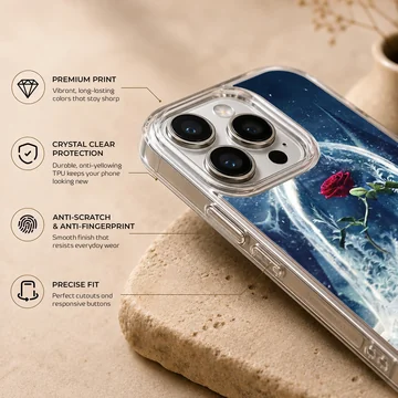Enchanted Rose illustration on B&B phone case — Info