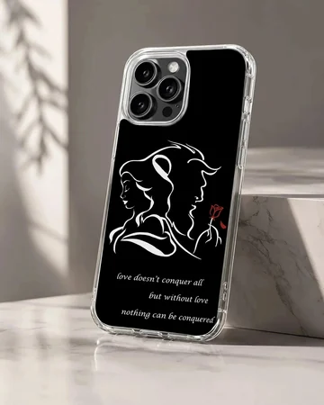 B&B themed phone case featuring a love quote with minimalist art
