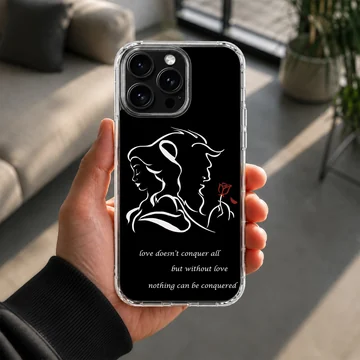 B&B themed phone case featuring a love quote with minimalist art — Lifestyle