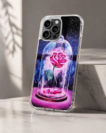 Enchanted rose under glass dome design on phone case — Hero