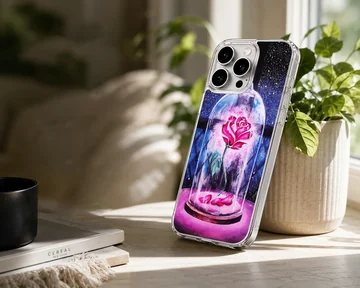Enchanted rose under glass dome design on phone case — Lifestyle