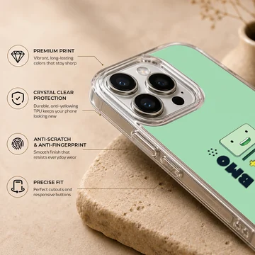 BMO design with cartoon elements on phone case — Info