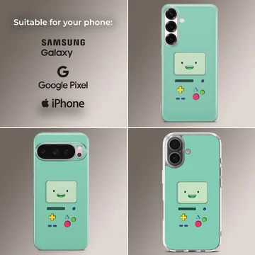 BMO cartoon artwork on a phone case with playful design — Collage