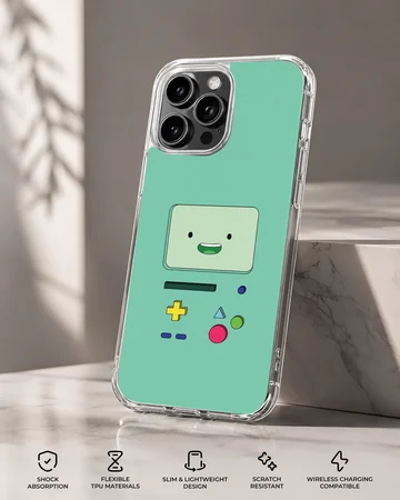 BMO cartoon artwork on a phone case with playful design — Specs