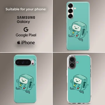 BMO character on playful green phone case — Collage