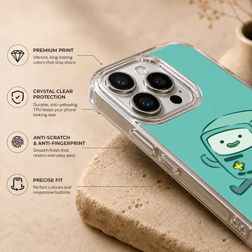 BMO character on playful green phone case — Info
