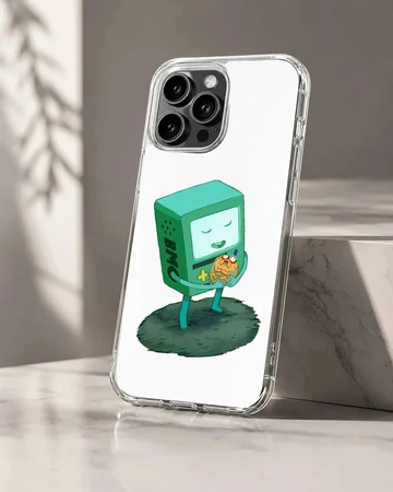 BMO character in playful digital illustration on phone case