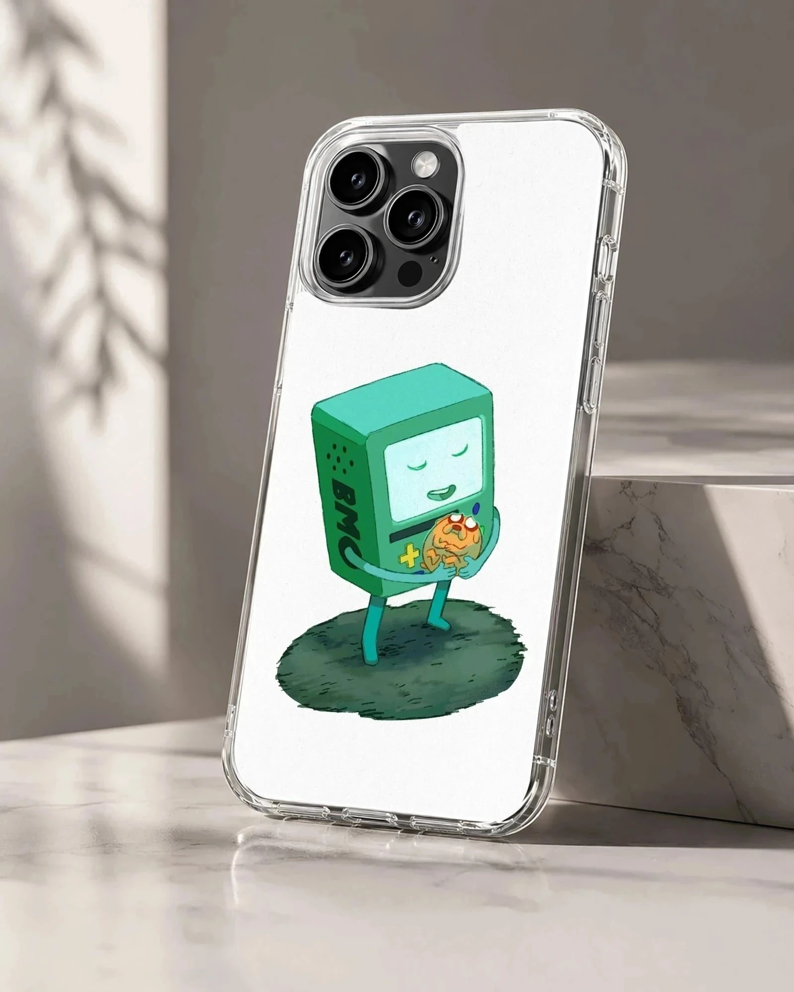 BMO character in playful digital illustration on phone case
