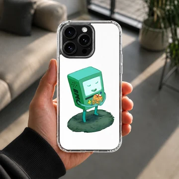 BMO character in playful digital illustration on phone case — Lifestyle