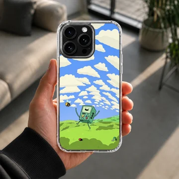 BMO character dancing in a field of clouds phone case — Lifestyle