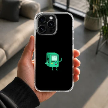 BMO character on a black background phone case — Lifestyle