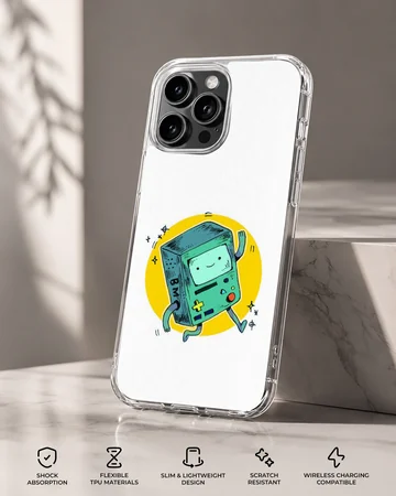 Illustration of BMO character on phone case — Specs