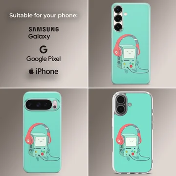 BMO cartoon character with headphones phone case — Collage