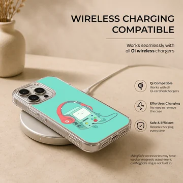 BMO cartoon character with headphones phone case — Charging