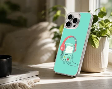 BMO cartoon character with headphones phone case — Lifestyle