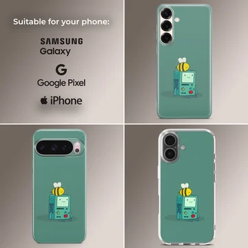 BMO and bee cartoon design on phone case — Collage