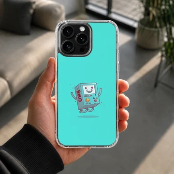 BMO cartoon character on blue background phone case — Lifestyle