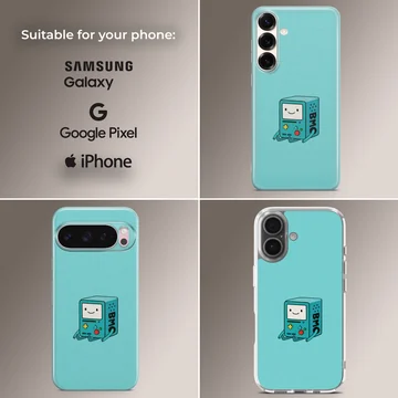 BMO character on teal background phone case — Collage