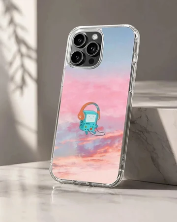 BMO in a serene sky phone case with vibrant colors