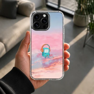 BMO in a serene sky phone case with vibrant colors — Lifestyle