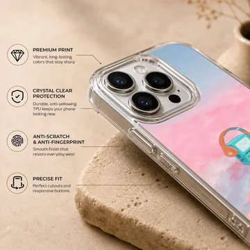 BMO in a serene sky phone case with vibrant colors — Info