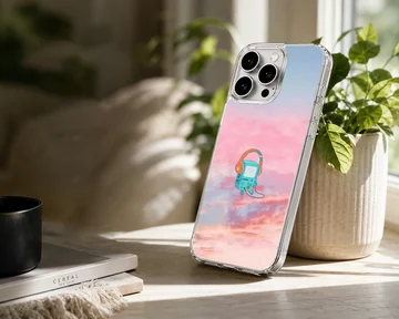 BMO in a serene sky phone case with vibrant colors — Lifestyle