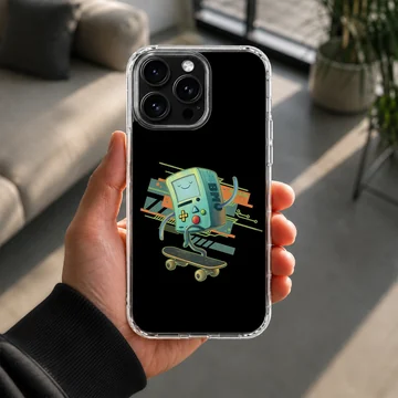 BMO cartoon graphic with skateboard on phone case — Lifestyle