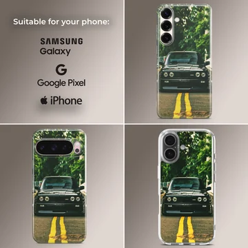 Photographic design of a BMW E30 on a phone case — Collage