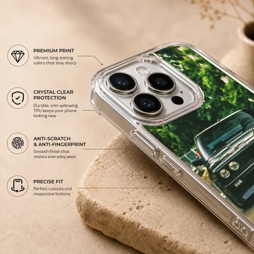 Photographic design of a BMW E30 on a phone case — Info