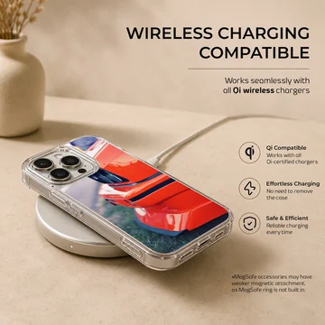 BMW E30 car design in dynamic red on phone case — Charging