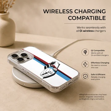 BMW E30 car with racing stripes phone case — Charging