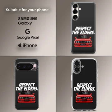 BMW E30 car with bold typography phone case — Collage