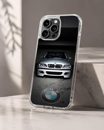 Photographic depiction of BMW E46 on phone case — Hero