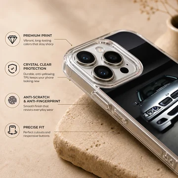 Photographic depiction of BMW E46 on phone case — Info