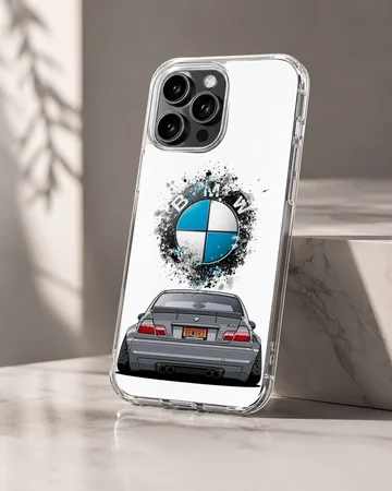 BMW E46 design with motorsport theme on phone case — Hero