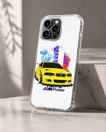 BMW E46 in dynamic design on phone case — Hero