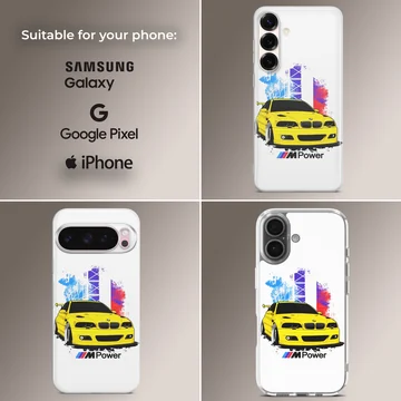BMW E46 in dynamic design on phone case — Collage