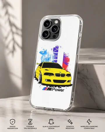 BMW E46 in dynamic design on phone case — Specs