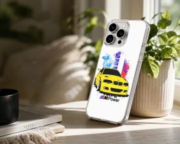 BMW E46 in dynamic design on phone case — Lifestyle