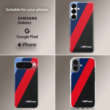 Dynamic BMW M Stripes design on phone case — Collage