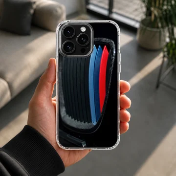 BMW design with iconic stripes on phone case — Lifestyle