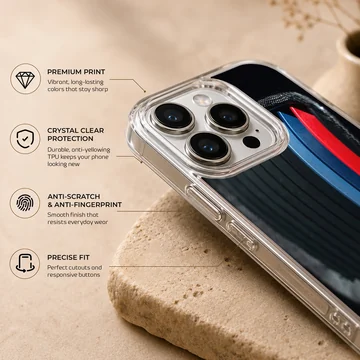 BMW design with iconic stripes on phone case — Info