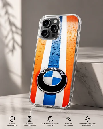 BMW3.1 stripe design with car emblem phone case — Specs