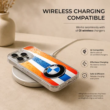BMW3.1 stripe design with car emblem phone case — Charging