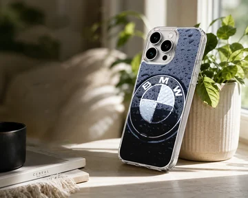 BMW3.3 logo with raindrop effect on phone case — Lifestyle