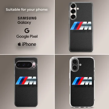 BMW inspired phone case with iconic stripe design — Collage