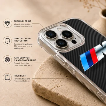 BMW inspired phone case with iconic stripe design — Info
