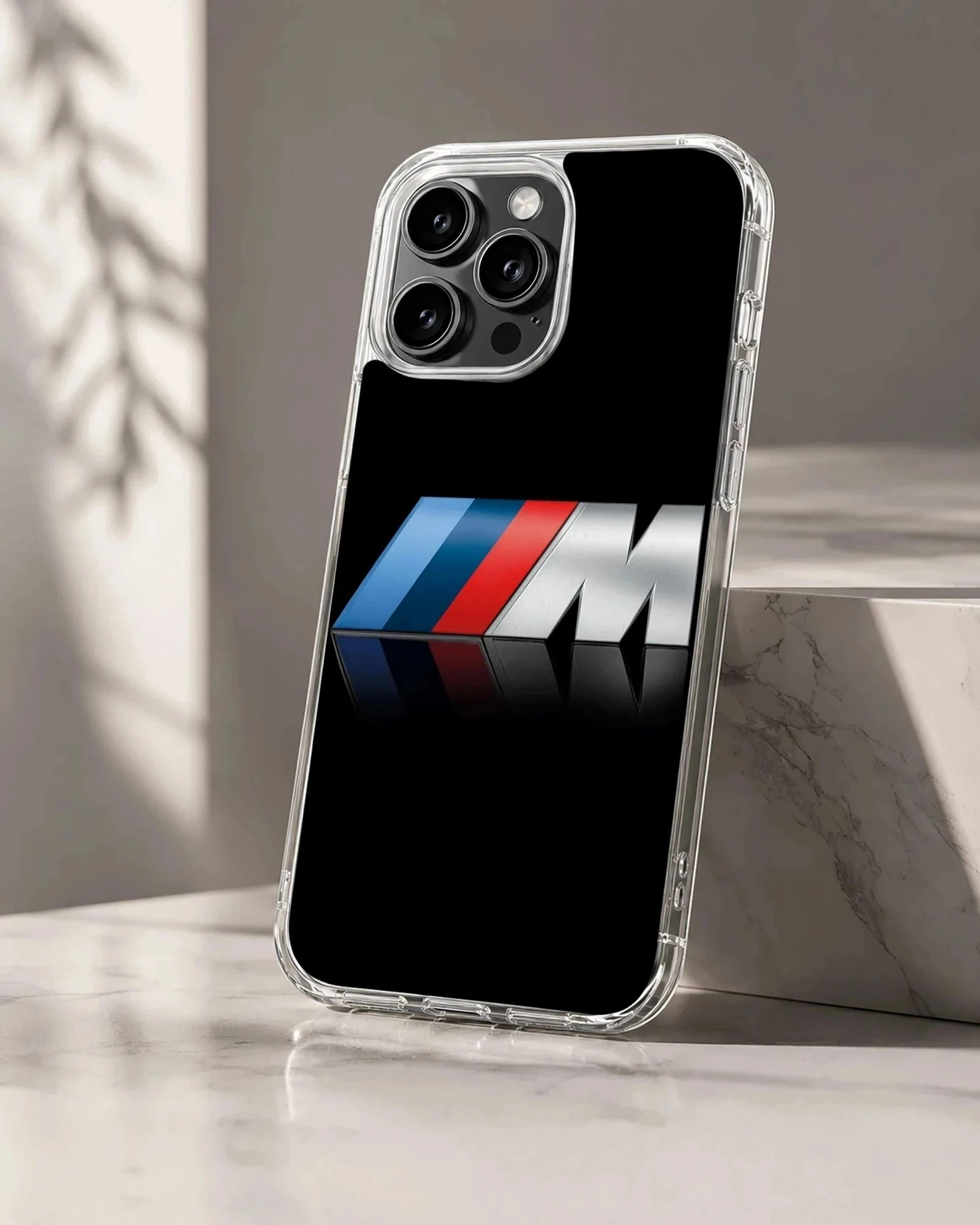 BMW inspired logo on a black background phone case