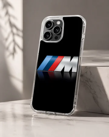 BMW inspired logo on a black background phone case — Hero