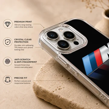BMW inspired logo on a black background phone case — Info